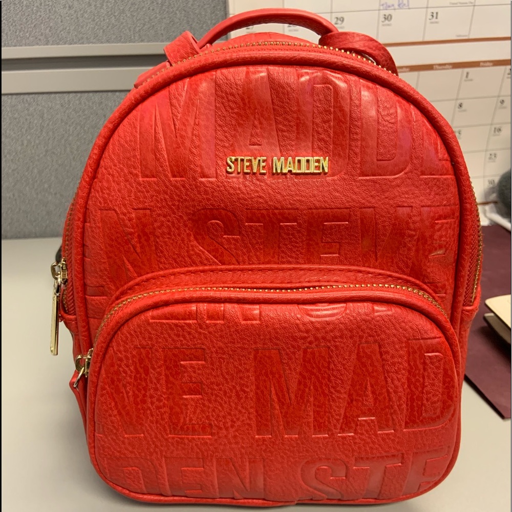 Mini faux leather backpack
